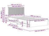 Bed Frame with Storage and Headboard White 100 x 200 cm 3413971