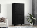 Highboard 2 pcs Black Oak Engineered Wood 3394571