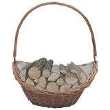 Firewood Basket with Handle 57x46.5x52 cm Brown Willow 286987