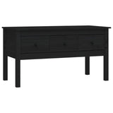 Coffee Table Black 102x49x55 cm Solid Wood Pine 820945