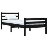 Bed Frame without Mattress Black Solid Wood 90x200 cm 814808