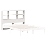 Headboard with Storage White 120 cm Solid Wood Pine 855667
