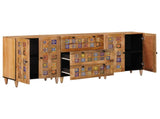 Sideboard 3 pcs Natural 60 x 33.5 x 75 cm Solid Mango Wood 3310095