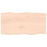 Table Top 100x50x2 cm Untreated Solid Wood Oak Live Edge 363884
