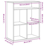 Book Cabinet Old Wood 66x31x80 cm Engineered Wood 860299