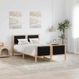 Bed frame Brown and black 120 x 200 cm Solid pine wood 878471