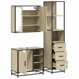 3 Piece Bathroom Furniture Set Sonoma Oak Engineered Wood 3301146