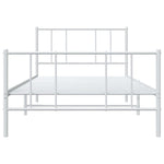 Metal Bed Frame without Mattress with Footboard White 90x200cm 352540