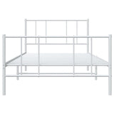 Metal Bed Frame without Mattress with Footboard White 90x200cm 352540