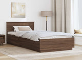 Bed Frame with Headboard Brown Oak 100 x 200 cm Engineered Wood 3408200
