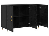 Sideboard Black Oak 90 x 34 x 80 cm Engineered Wood 879581