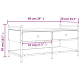 ZNTS Coffee Table Grey Sonoma 99x50x50 cm Engineered Wood 833963