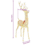 3D Reindeer with 250 LEDs Warm white 91 x 32 x 180 cm PET 42019058