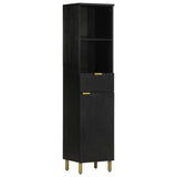 3 Piece Bathroom Furniture Set Black Engineered Wood 3309995