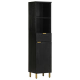 ZNTS 3 Piece Bathroom Furniture Set Black Engineered Wood 3309995