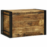 Storage Box Brown and Black 80 x 50 x 50 cm Rough Mango Wood 4016745