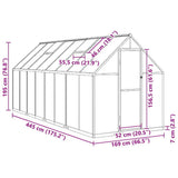 Greenhouse with Base Frame Green 445x169x195 cm Aluminium 3266333