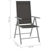 Garden Lounge Set Black and Silver Aluminium, Textilene Medium 3070644