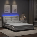 Bed Frame with LED without Mattress "Hvar" White 120x200 cm 3213921