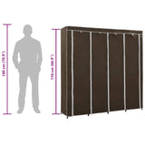 Wardrobe with 4 Compartments Brown 175x45x170 cm 282446