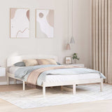 Bed Frame with Headboard White 150 x 200 cm Solid Pine Wood 872060