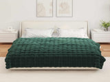 Anti-Slip Faux Rabbit Fur Blanket Olite Dark Green 150 x 220 cm 42021818
