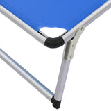Sun Lounger Blue Aluminium Standard Foldable 44332