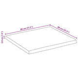 Table Top 80x80x3.8 cm Rectangular Solid Wood Acacia Live Edge 370650