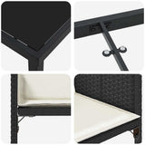 Garden Dining Set with Cushion 5 pcs Black Poly Rattan 3380006