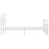 Metal Bed Frame without Mattress with Footboard White 120x190cm 377181