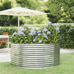 Garden Raised Bed Silver 140x140x68 cm Galvanised Steel 319092