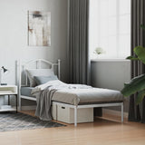 Metal Bed Frame without Mattress with Headboard White 90x190cm 353480