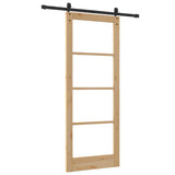 Sliding Door Manual ORKDAL Brown 83 x 211 cm Wood and metal 3332447