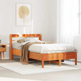 Bed Frame without Mattress Wax Brown 100x200 cm Solid Wood Pine 3306896