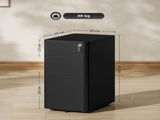 3-Drawer Steel Filing Cabinet with Lock - Black T3398P341253