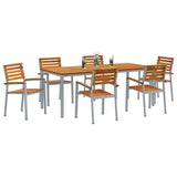 Garden Dining Set 7 pcs Grey and brown 200 x 90 x 75 cm 3284411