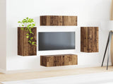 TV Wall Cabinet Set Wall-mounted 4 pcs Old Wood Engineered Wood 3408923