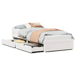 ZNTS Bed Frame without Mattress White 90x200 cm Solid Wood Pine 3301683