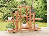 Flower Stand with Wheels 110x25x101 cm Solid Wood Fir 362852