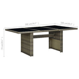Garden Table Brown Poly Rattan and Tempered Glass 313313