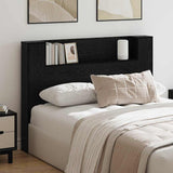 Headboard Cabinet with Shelf Black oak Engineered wood 879630