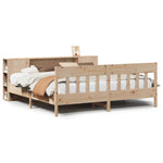 ZNTS Bookcase Bed without Mattress 180x200 cm Super King Solid Wood Pine 3323173