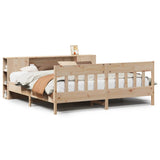 ZNTS Bookcase Bed without Mattress 180x200 cm Super King Solid Wood Pine 3323173