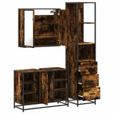 3 Piece Bathroom Furniture Set Smoked Oak Engineered Wood 3301152