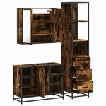 ZNTS 3 Piece Bathroom Furniture Set Smoked Oak Engineered Wood 3301152