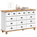 Chest of Drawer ASKIM White 79 x 40 x 133.5 cm Solid Pine Wood 4105429