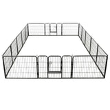 Dog Playpen 16 Panels Steel 60x80 cm Black 275492