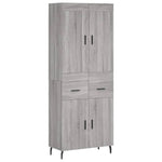Highboard Grey Sonoma 69.5x34x180 cm Engineered Wood 3199895