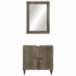 ZNTS 2 Piece Bathroom Furniture Set Solid Wood Mango 3310018