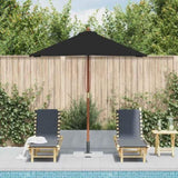 Garden Parasol with Wooden Pole Black 150x200 cm 313884